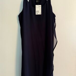 H&M Black Asymmetrical Sheath Dress Spaghetti Strap